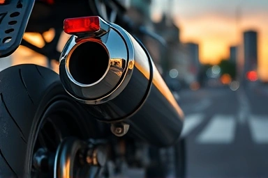 Sleek motorcycle exhaust muffler with custom design