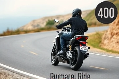 Motorcycle rider enjoying a smooth, controlled turn