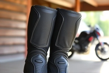 Drying synthetic riding boots in a shaded, ventilated space