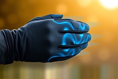 Symbolic representation of air circulation in a motorcycle glove.