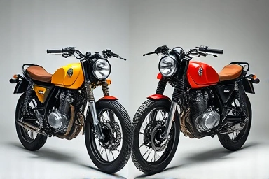 Comparison of minimalist and elaborate Super Cub caferacer customizations