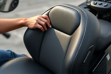 Comfortable tandem motorcycle seat with backrest