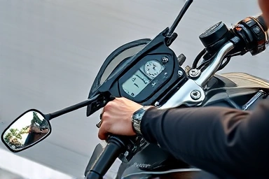 Rider's hands controlling a Yamaha MT-09 motorcycle