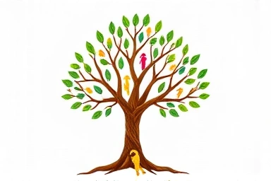 Family growth symbol with housing keys