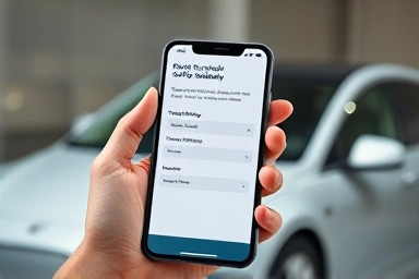 스마트폰으로 전기차 전환지원금 신청하는 모습