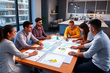 Aspiring entrepreneurs collaborating on innovative business ideas.