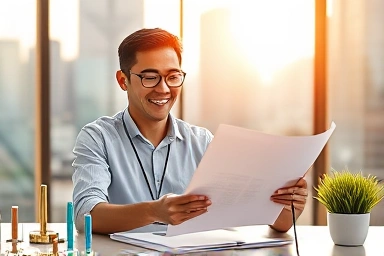 Young entrepreneur celebrating business growth and funding success.