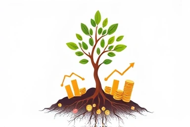 Symbolic growth of a startup with financial support.