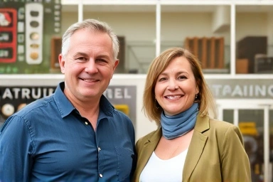 Middle-aged couple starting new career with vocational training.