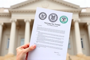 Hand holding official document, symbolizing unemployment benefit approval.