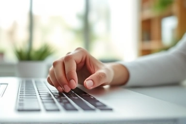 Hands clicking mouse to complete online application