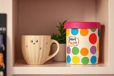 자취방 소품 디테일: 오늘의집 감성 머그컵과 다이소 실용 수납함