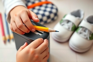 어린이 자동 연필깎이 사용법