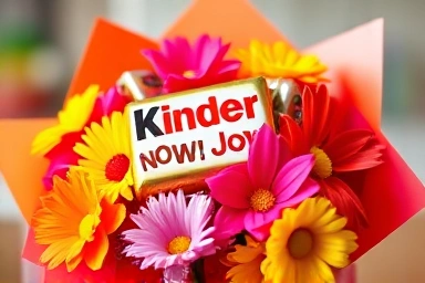 다이소 재료로 만든 킨더조이 꽃다발