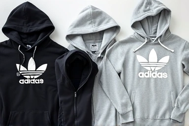 나이키, 아디다스, 스투시 브랜드별 후드집업 상세 디자인 및 소재 디테일 컷