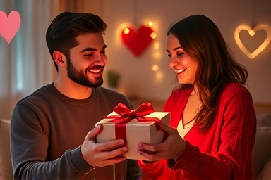 발렌타인데이, 새로운 연인, 선물 교환, 로맨틱한 분위기