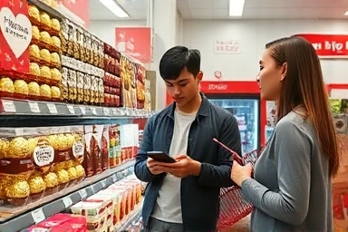 발렌타인데이 편의점 행사 상품 진열