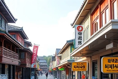 Vibrant Gunsan street showcasing history and modernity