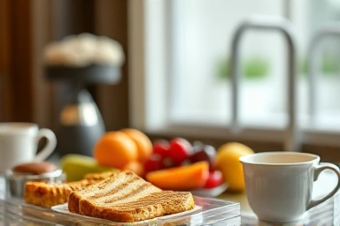 Gourmet hotel breakfast spread with spa ambiance
