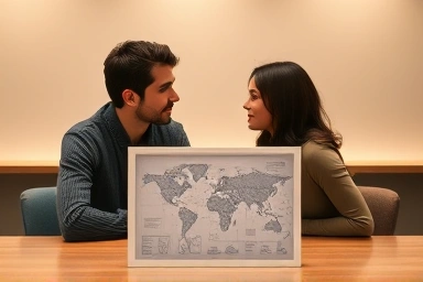 Couple designing communication rules for relationship growth.