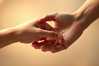Intertwined hands symbolizing connection and mutual respect