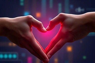 Symbolic connection through digital games, heart shape