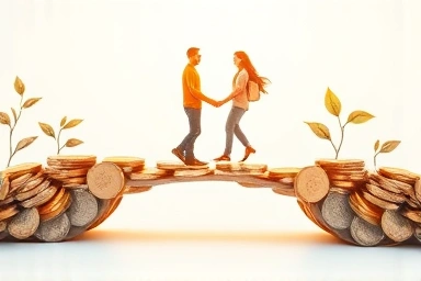 Couple building financial bridge for shared future