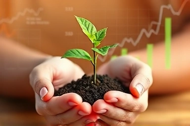 Couple nurturing financial growth and shared goals