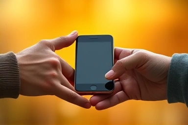 Hands symbolizing shared respect for phone privacy in a relationship.