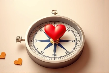Compass guiding towards a healthy relationship path