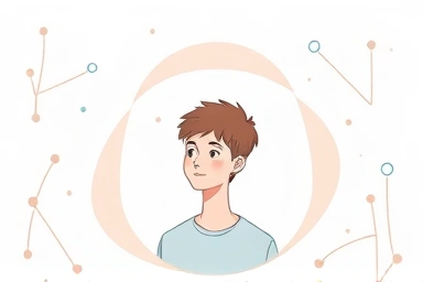 Symbolic art of a person creating a personal space with digital and natural elements.