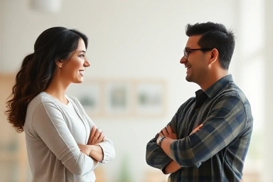 Balanced relationship with respect for personal space.