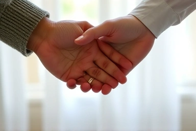 Hands reaching towards each other, symbolizing connection.