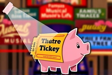 Theater ticket saved as money icon, symbolizing discount