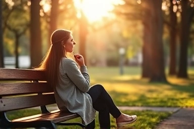 Woman reflecting after breakup, symbolizing personal growth and hope.