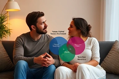 Couple understanding MBTI and attachment styles for relationships