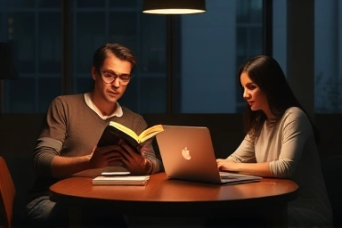 Couple balancing individual time and shared moments.