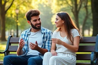 Couple supporting each other's dreams in a park