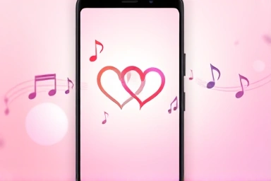 Music notes turning into hearts, symbolizing romance and connection