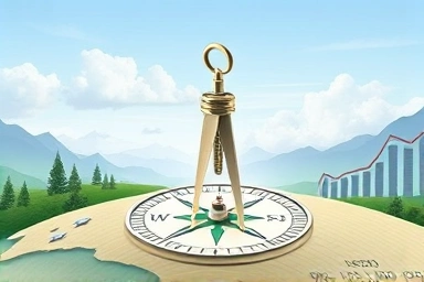 Financial compass symbolizing stable investment.