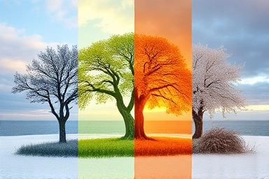 Symbolic representation of all-weather portfolio seasons and assets.