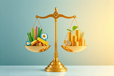 Balanced financial assets scale symbolizing golden ratio allocation.