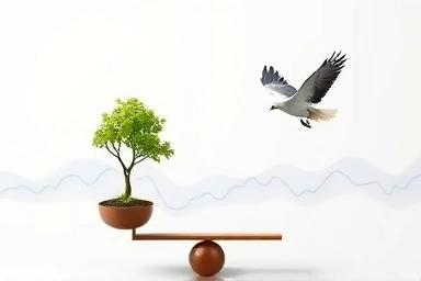 Balanced investment portfolio: growth and profit.