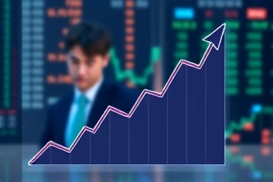 Stock market graph showing upward trend, inflation indicator