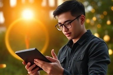 Investor analyzing stock market with compass and golden coins.