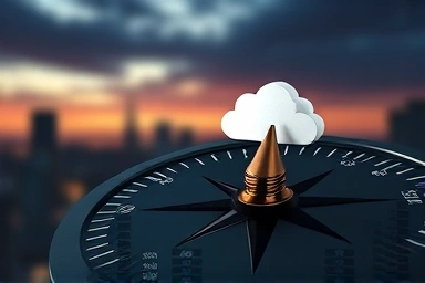 Compass pointing to recession cloud, financial charts, bond certificates.