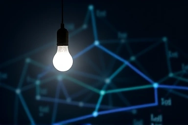 Insightful lightbulb illuminating strategic investment path