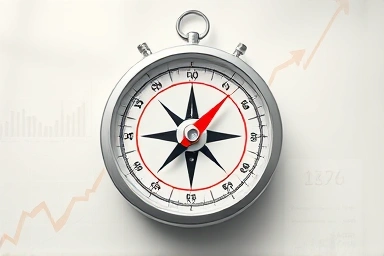 Economic compass showing inventory indicators and market trends.