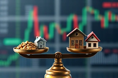 Balanced scale representing diversified investment portfolio stability.