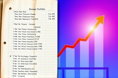 Past financial results ledger vs. future growth projection